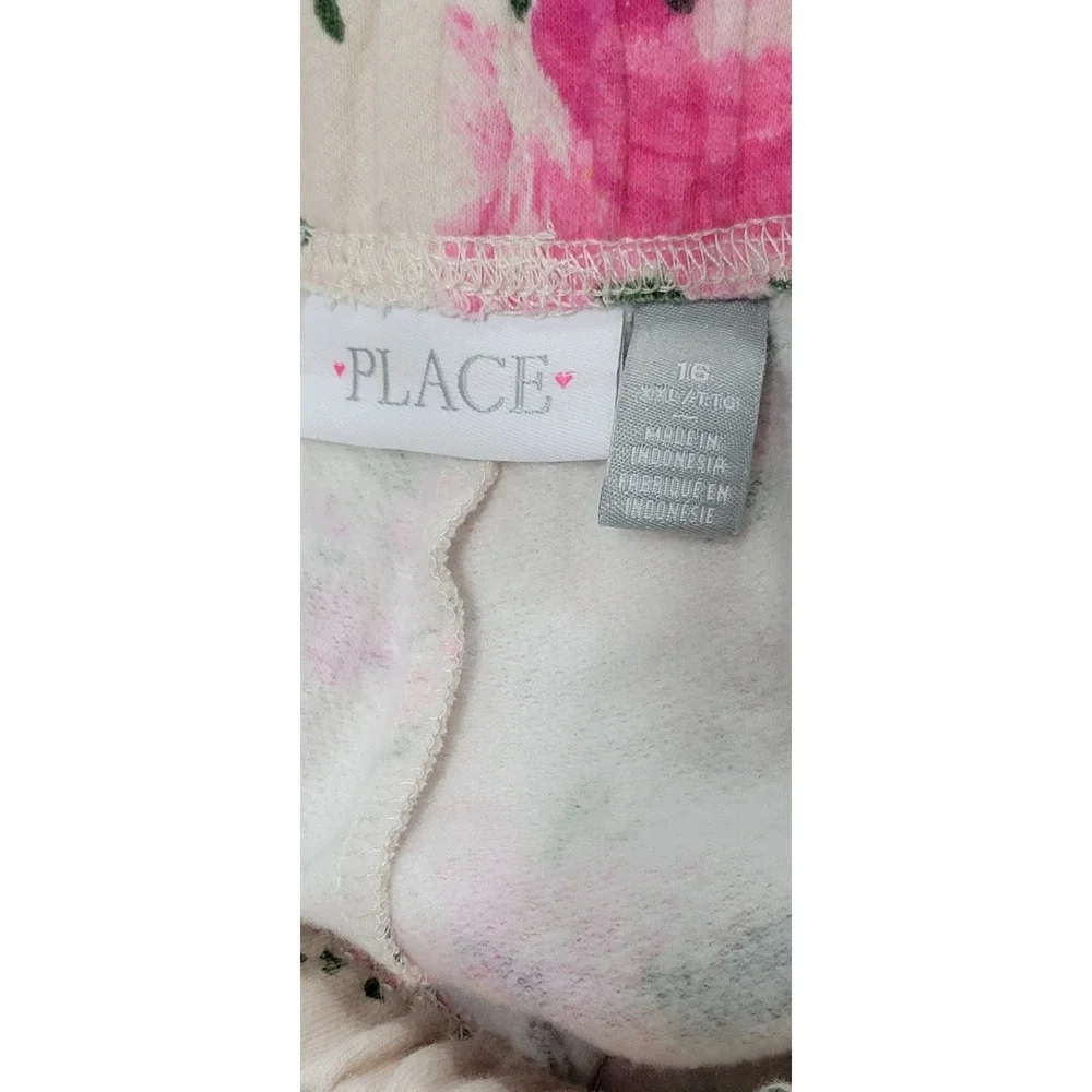 Pink Roses Sweatpants LOVE Pink Roses Joggers Girls Size 16 The Childrens Place